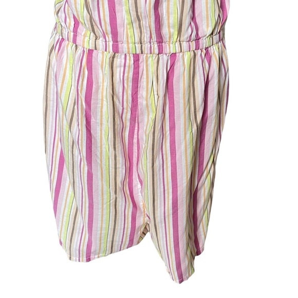 Old Navy Women’s Striped O-ring Halter Romper Size XXL Pockets Lined Summer - Picture 10 of 12